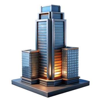 stunning vintage Modern Skyscraper at Dusk Isolated Cutout Element professional png