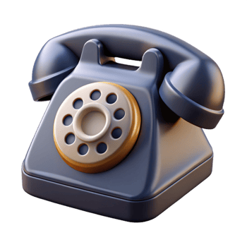 intense spectacular A stylized phone icon, a classic rotary phone, made of black plastic with Transparent Background gallery standard png