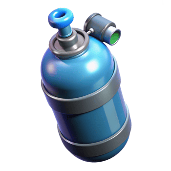 sumptuous unforgettable Ultra-detailed, isolated cutout of a futuristic oxygen tank, concept art style, hyper-specific with Transparent Background png