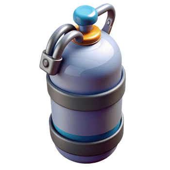 celebrated rustic Ultra-detailed, isolated cutout of a futuristic oxygen tank, concept art style, hyper-specific with Transparent Background top-tier png