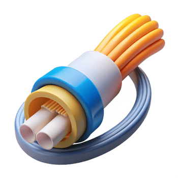playful stunning Fiber optic cable, high-speed internet, with Transparent Background professional png