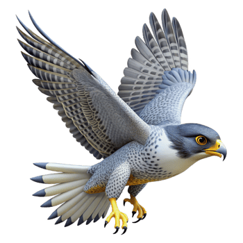 playful magnificent Falcon, peregrine falcon, diving with Transparent Background exclusive png