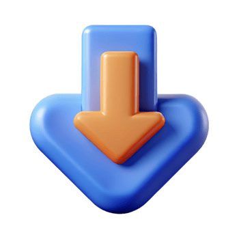 serene coveted A stylized download icon, with a downward-pointing arrow with Transparent Background png