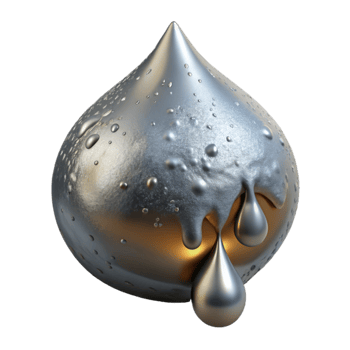 serene artistic Molten Metal Drop Impacting Ice Surface Cutout exclusive png