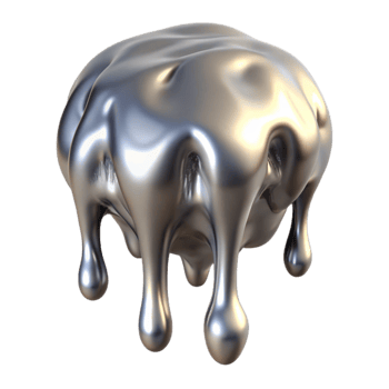 magnificent traditional Molten Silver Dripping Cutout with Soft Lighting high quality png