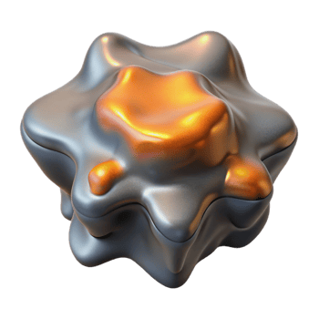 elegant creative Molten Titanium Pour Isolated with Gray Hue high resolution png