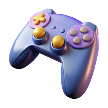 vibrant art deco Gaming controller, game accessory, with Transparent Background impeccable png