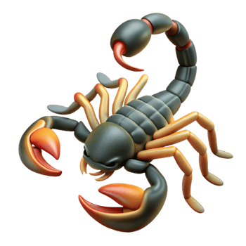 mysterious spectacular Scorpion, raised tail, venomous stinger with Transparent Background impeccable png