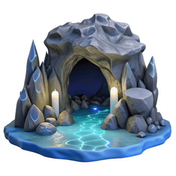 impressive contemporary Moonlit Cavern Isolated Ocean Cliff Setting genuine png