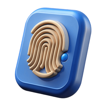 exquisite dramatic industrial Biometric fingerprint scanner, security technology, with Transparent Background high quality png