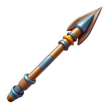 gorgeous rustic Professional render of a photorealistic isolated cutout, ultra-detailed tribal spear with intricate carvings with Transparent Background 8K png