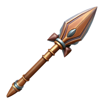 energetic extraordinary Professional render of a photorealistic isolated cutout, ultra-detailed tribal spear with intricate carvings with Transparent Background perfect clarity png