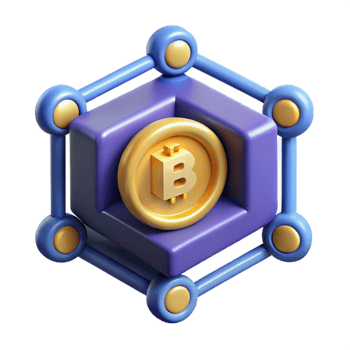 beautiful dynamic tropical Blockchain technology icon, cryptocurrency symbol, with Transparent Background gallery standard png