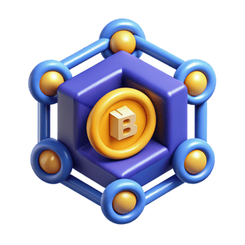 splendid geometric Blockchain technology icon, cryptocurrency symbol, with Transparent Background top-tier png