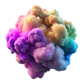 serene vintage A cloud of colorful smoke billowing and swirling with Transparent Background fine detail png