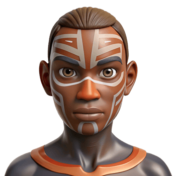 intense alluring Isolated cutout, hyper-specific concept art style, ultra-detailed tribal war paint design on a human face with Transparent Background 8K png