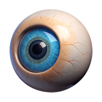 dazzling energetic abstract A single, realistic eye with intricate iris details with Transparent Background museum quality png