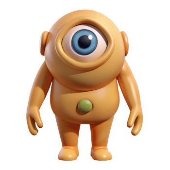 vibrant rare Cyclops, one-eyed giant with Transparent Background png