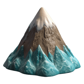 serene vintage Mountain Peak Transparent Background with Aerial Perspective png