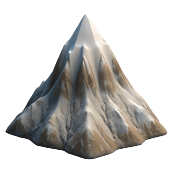 dramatic vintage Mountain Peak Transparent Background with Aerial Perspective png