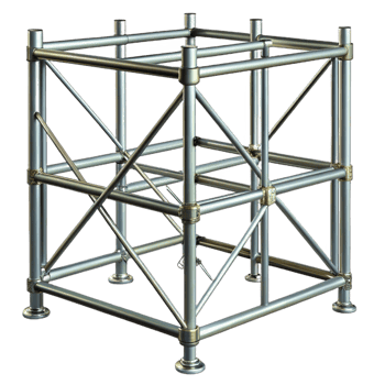 bold pristine Scaffolding metal framework structure, with Transparent Background crisp png