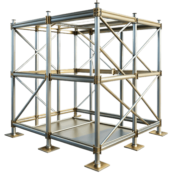 iconic retro Scaffolding metal framework structure, with Transparent Background fine detail png