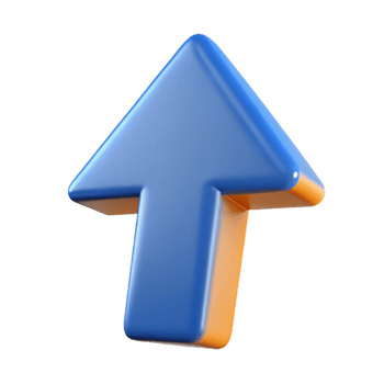 impressive iconic A single, stylized arrow pointing upwards with Transparent Background png