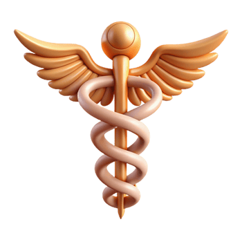 striking distinctive Caduceus, symbol of Hermes, medicine and commerce with Transparent Background png