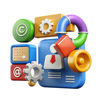 spectacular mid-century Customer relationship management CRM software, sales automation, with Transparent Background handcrafted png