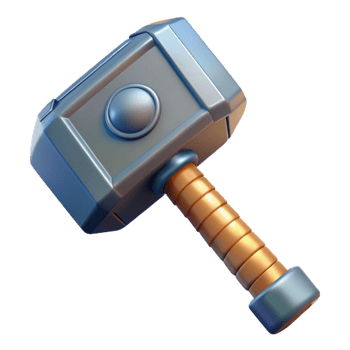 radiant celebrated Thor's Hammer, Mjolnir, Norse mythology with Transparent Background png