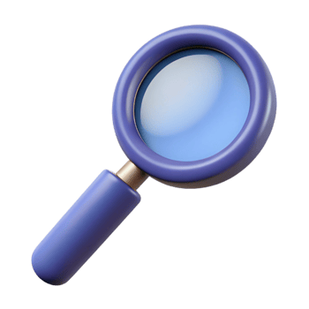 timeless creative A single, stylized magnifying glass with distorted view with Transparent Background expertly shot png