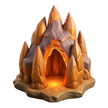 dramatic abstract Mystical Cave Formation Isolated with Warm Hues genuine png