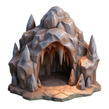 wonderful abstract Mystical Cave Formation Cutout with Warm Lighting high quality png