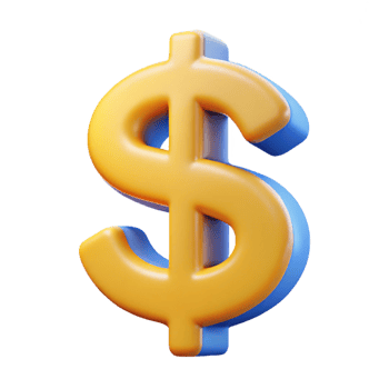 gorgeous rare A single, stylized dollar sign icon with Transparent Background png