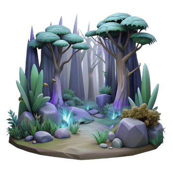 dramatic traditional Mystical Forest Background Transparent Background Isolated premium png