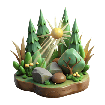 beautiful minimalist Mystical Forest Transparent Element with Sunbeams exclusive png
