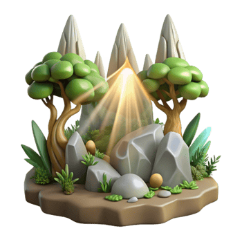 beautiful artistic Mystical Forest Transparent Element with Sunbeams authentic png
