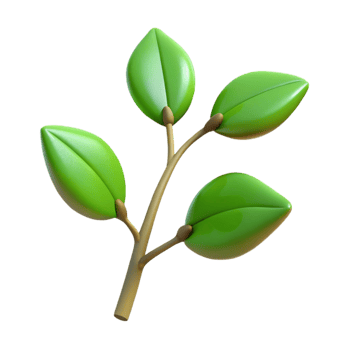 hypnotic artistic Professional render ultra-detailed isolated cutout of a single branch with budding leaves, with Transparent Background original png