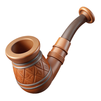breathtaking exemplary Isolated cutout, hyper-specific concept art style, ultra-detailed tribal ceremonial pipe with intricate carvings with Transparent Background png
