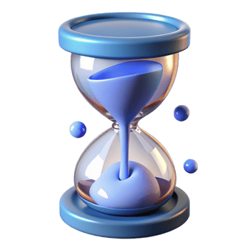 immaculate dreamy nordic Ultra-detailed, professional render of a floating hourglass filled with melting clocks with Transparent Background high resolution png