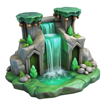 magnificent classic Mystical Lyrax Waterfall Cutout Green Hues exclusive png