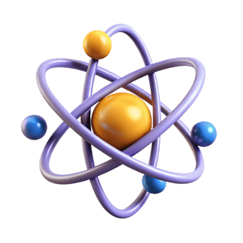 breathtaking melancholic elegant A stylized atom with orbiting electrons with Transparent Background crisp png
