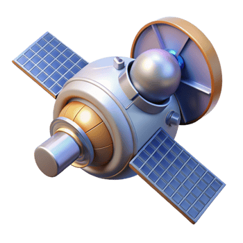 stunning bohemian Space technology satellite, space exploration, with Transparent Background detailed png