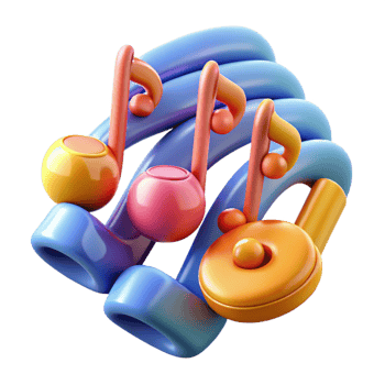 mesmerizing memorable Siren Song with Transparent Background Representational, eg, musical notes png