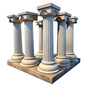 dramatic modern Nave Columns Cutout Grand Scale Perspective Isolated high quality png