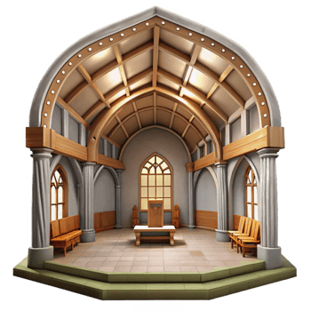magnificent vintage Nave Interior Cutout Wide Angle Perspective premium png