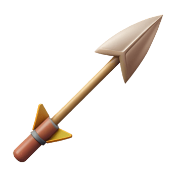 remarkable baroque Professional render of a photorealistic isolated cutout, ultra-detailed tribal arrow with a fletched tail with Transparent Background 4K png