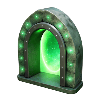 wonderful classic Nebula Gateway Isolated Glowing Green Portal Cutout high quality png