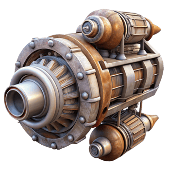 serene creative Nebula Nomad Starship Engine Detail Transparent Isolated high resolution png