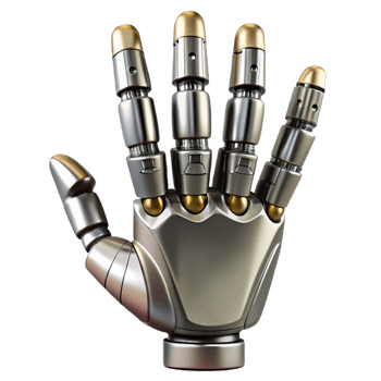 exquisite memorable Robot hand, metallic fingers, articulated joints with Transparent Background png